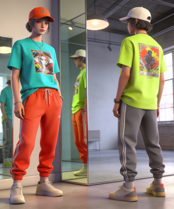 Streetwear outfit shot featuring PrimeCanvas staples